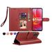 Moto G Power Case Motorola Moto G Power 2022 Wallet Case Moto G Power Leather Case Tekcoo PU Leather Folio Flip Cover Magnetic Closure TPU Shockproof Protective Case Kickstand Strap -Wine Red