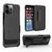 iPhone 13 Pro Max Holster Case Combo Shell & Holster Case - Anti Slip Slim Shock Proof Shell Case Built-in Kickstand Swivel Belt Clip Holster Case - Black