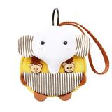 Pacifier Case for Diaper Bag Canvas Pacifier Pouch Zipper Pacifier Pocket Hold 4 Pacifiers Elephant 1 Pack