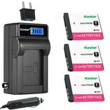 Kastar 3-Pack NP-FT1 Battery and LCD AC Charger Compatible with Sony NP-FT1 Type T Battery Sony C-CS3 BC-TR1 Charger Sony DSC-L1 DSC-M1 DSC-M2 DSC-T1 DSC-T3 DSC-T5 DSC-T9 DSC-T10 DSC-T11 DSC-T33