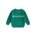 Amuver Toddler Baby Christmas Sweater Letter Print Long-Sleeved Round Neck Loose Knitwear Autumn Winter Tops