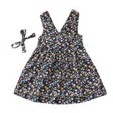 TAIAOJING Toddler Girl Dress Sleeveless Princess Summer Vacation Floral V Baby Neck Party Kids Bowknot Print Dresses 2-3 Years