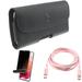 Case Belt Clip & Privacy Screen Protector & Pink 6ft Long Cable for Samsung Galaxy S22 (6.1 ) - Leather Holster & TPU Film Fingerprint Works & USB-C to Type-C PD Fast Charger Accessory Bundle