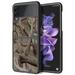 Case for Galaxy Z Flip 3 5G Nakedcellphone Slim Hard Shell Protector Cover [Anti-Fingerprint Grid Texture] for Samsung Z Flip3 Phone (SM-F711 2021) - Outdoor Camouflage Tree Leaf Real Woods Camo