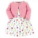Hudson Baby Baby and Toddler Girl Cotton Dress and Cardigan Set Spring Tulips 0-3 Months