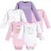 Hudson Baby Infant Girl Cotton Preemie Long-Sleeve Bodysuits 5pk Magical Unicorn Preemie
