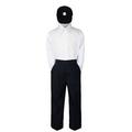 3pc Set Baby Toddler Boys Black Navy Brown Pants Compass Hat Uniform Suit S-7