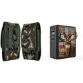 Holster and Wall Charger Bundle for Schok Freedom Turbo XL 2022: Vertical Rugged Nylon Belt Pouch Case (Green Camo) and 45W 2 Port (Power Delivery USB-C USB-A) Power Adapter (American Deer Camo)