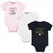 Hudson Baby Infant Girl Cotton Bodysuits 3pk Girl Daddy 6-9 Months