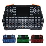 2.4G Mini Wireless Keyboard Three-color Backlight Keyboard with Touch Pad for Laptop Tablet English