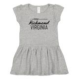 Inktastic From Richmond Virginia in Black Distressed Text Girls Toddler Dress
