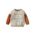 Jkerther Toddlers Boy Girl Patchwork Long Sleeve Pullover Rainbow/Letters Printed Round Neck Leisure Tops