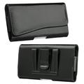 Black Universal Leather Belt Clip Cover Holster Pouch Sleeve Phone Holder Carrying Case [6.6 x 3.5 x 0.7 ] for LG Stylo 4 /Stylo 3/G Stylo 2 /G6 /X Power /K20 /V20/K20 Plus /K10 (2017) / V30S Thinq