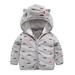 Styles I Love Unisex Infant Baby Boys Girls Plush Fleece 3D Bear Ear Hooded Zipper Jacket Autumn Winter Sherpa Coat (Grey 6 Months)