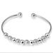 Womens Silver Bead Ball Love Cuff Bangle Fashion Bracelet BRAND NEW H3K1