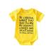 OLLUISNEO Infant Baby Boys Summer Bodysuit Letter Print Crew Neckline Short Sleeve Jumpsuit 12-18 Months Yellow