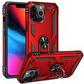 Decase For iPhone 13 Pro Max Slim Magnetic Shockproof Case with Metal Ring Holder Stand Phone Cover 6.7 inch Red