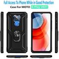 Motorola Moto G Play 2021 Case [Not fit for Motorola Moto G Power/ Moto G Stylus] STARSHOP Drop Protection Ring Kickstand Cover- Black