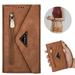 Allytech Galaxy A33 5G Case with Zipper Wallet Crossbody Strap Hand Strap PU Leather Folding Stand Shockproof Anti-scratch Protection Cards Holder Wallet Case Cover for Samsung Galaxy A33 5G Brown