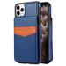 Bemz [Flap Wallet] 4 Card PU Leather Case for iPhone 11 Pro 5.8 inch with Atom Cloth - Navy Blue