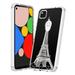 Capsule Case Compatible with Pixel 4a 4G [Cute Fusion Gel Hybrid Men Women Girly Design Slim Thin Fit Soft Grip Clear Edge Phone Case Cover] for Google Pixel 4a 4G LTE (Eiffel Tower Paris)