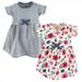 Touched by Nature Baby and Toddler Girl Organic Cotton Short-Sleeve Dresses 2pk Garden Floral 18-24 Months
