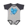 Inktastic Prostate Cancer Awareness Light Blue Ribbon Around Heart Boys or Girls Baby Bodysuit