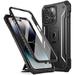 Poetic Revolution Case for iPhone 14 Pro Heavy Duty Full Body Cover with Kickstand Black