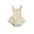 Qiylii Baby Girlâ€™s Sweet Lace Tassel Backless Lace-Up Suspender Romper