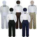 4pc Dark Gray Bow Tie Party Suit Pants Set Formal Baby Boy Toddler Kid S-7