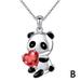 New Fashion Panda Bear Necklace Heart Round Shape Zircon Necklace Charm Necklace Gift Child P3T4