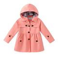 5-13Y Girls Hooded Trench Coats Parka Jackets With Detachable Hood BULLPIANO Autumn Button Down Windbreaker Outerwear 5-13T