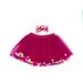 Fuchsia Pom Pom Tutu and Bow Hair Tie | 2Pcs Set