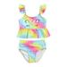 JYYYBF Kids Girls Swimsuits Two-Pieces Fly Sleeve Bathing Suits Printed Quick Dry Swimwear Rainbow 3-4 Years