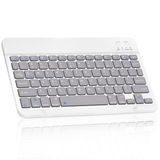 Ultra-Slim Bluetooth rechargeable Keyboard for Microsoft Surface Duo and all Bluetooth Enabled iPads iPhones Android Tablets Smartphones Windows pc - Stone Grey