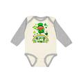 Inktastic Happy St. Patrick s Day Cute Leprechaun on Rainbow Boys or Girls Long Sleeve Baby Bodysuit