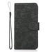 TOP SHE PU Leather Embossed Three Cards Folding Folio Case with Cards Holder Pocket Lanyard Anti-Scratch Shockproof Bumper Cover Solid Case For Samsung Galaxy A81 Black