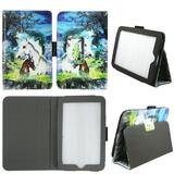 Racing Horse Folio Case for Barnes & Nobles Nook HD 7 Tablet Slim Fit Leather Standing Cover with Auto Sleep/ Wake Feature