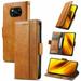 Case for Xiaomi POCO X3 NFC Cover Leather Wallet Folio Case Book Design Flip Magnetic Closure - Yellow