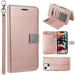 Bemz Pocket Clutch Wallet (6 Card Slots Money Fold ID Window) Case for iPhone 14 - Rose Gold