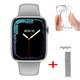 Smart Watch for Women Men FUWAXUNG Smart Watches Wrist Wireless Charger Bluetooth Heart for Anroid Ios (Silver+Nylon strap and case)