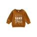 Gureui Toddler Infant Baby Boys Girls Casual Pullovers Long Sleeve Round Neck Letter Print Ribbed Cuffs Sweatshirts