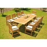 Rosecliff Heights Nohoff Luxurious 11 Piece Teak Outdoor Dining Set Wood/Teak in Brown/White | 29.5 H x 82 W x 42.5 D in | Wayfair
