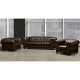 Astoria Grand Orner 3 Piece Living Room Set Leather Match in Brown | 31 H x 93 W x 38 D in | Wayfair Living Room Sets