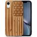 Case Yard Wooden Case Outside Soft TPU Silicone Slim Fit Shockproof Wood Protective Phone Cover for Girls Boys Men and Women Supports Wireless Charging Surfing Flag Design case for iPhone-XR