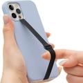 Stretching Silicone Phone Strap as Cell Phone Grip Holder Reusable Slim Cell Phone Holder for Hand with Clip for Galaxy & iPhone Case. Finger Strap Clip (Black)