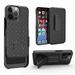 Dteck Holster Case Compatible with iPhone 13 Pro Combo Shell & Holster Slim Shell Case for Men with Built-in Kickstand + Swivel Belt Clip Holster for Apple iPhone 13 Pro 2021 ONLY Black