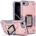 UUCOVERS iPhone SE 2022 Case (3rd Gen)/iPhone SE 2020 Case/iPhone 8 Case/iPhone 7 Case Ring Holder Stand Rugged Hybrid Heavy Duty Cover All-inclusive Phone Case for iPhone 4.7 inch Rosegold