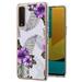 For LG Stylo 7 Case 6.8 inch 5G Version (Not Fit for Stylo 7 4G) Allytech Slim and Lightweight Gel TPU Anti-Shock Scratch-Free Soft Back Shell Protective Case for LG Stylo 7 5G Purple Floral