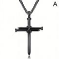 Men s Cross Necklace Cross Pendant Necklace Stainless Steel Nail and Rope Chain Necklaces Vintage Punk Choker Jewelry Gifts for Men Boys V6M5